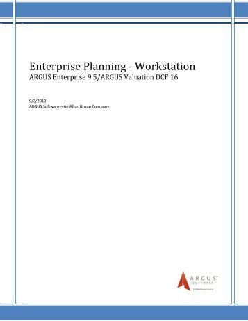 Enterprise Planning - Workstation - ARGUS Software