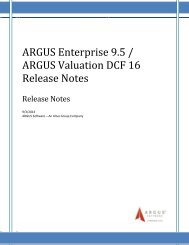 ARGUS Enterprise 9.5 / ARGUS Valuation DCF ... - ARGUS Software