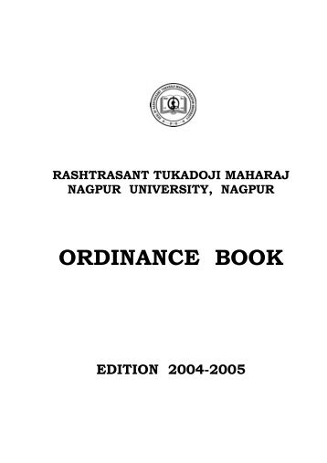 ordinance book - Rashtrasant Tukadoji Maharaj Nagpur University
