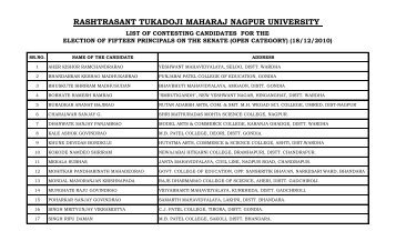 RASHTRASANT TUKADOJI MAHARAJ NAGPUR UNIVERSITY