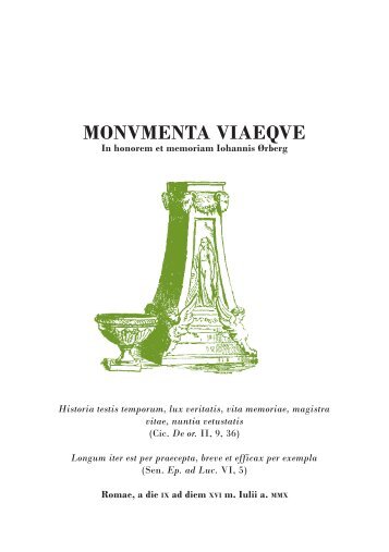MONVMENTA VIAEQVE - Accademia Vivarium Novum