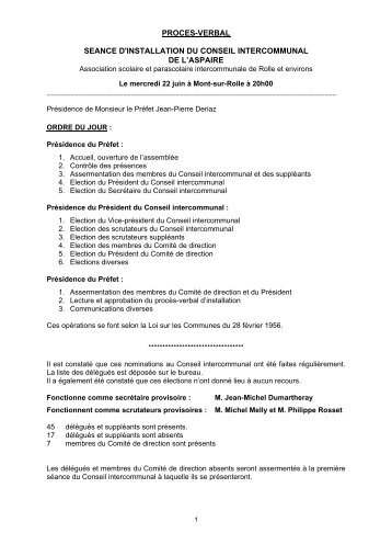 proces-verbal seance d'installation du conseil ... - aspaire