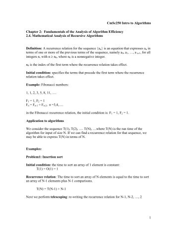 Analysis of Recursive Algorithms