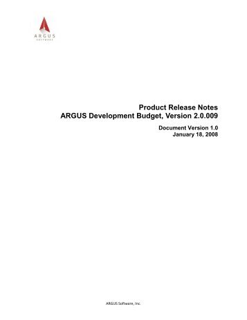 ADB GA V2.0.009 Release Notes v1.0.pdf - ARGUS Software