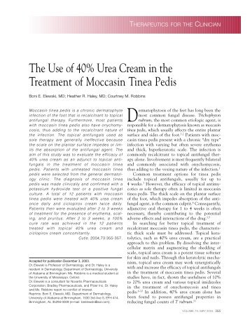 The Use of 40% Urea Cream in the Treatment of Moccasin ... - Cutis