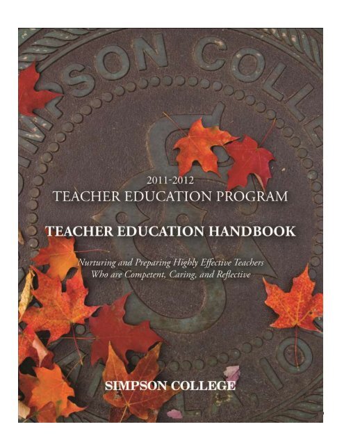 Teacher Education Program Handbook Page 0 - Simpson College