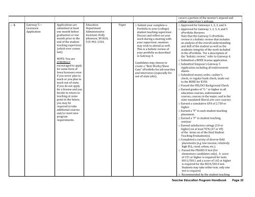 Teacher Education Program Handbook Page 0 - Simpson College