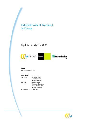 External costs of transport in Europe - External Transport Cost ...