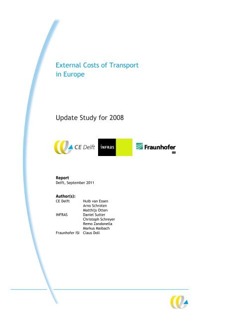 External costs of transport in Europe - External Transport Cost ...