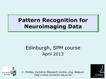 Pattern classification - Brain Research Imaging Centre Edinburgh