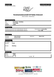 Vereinsmeisterschaft SV Raiba Unterach - svu.at