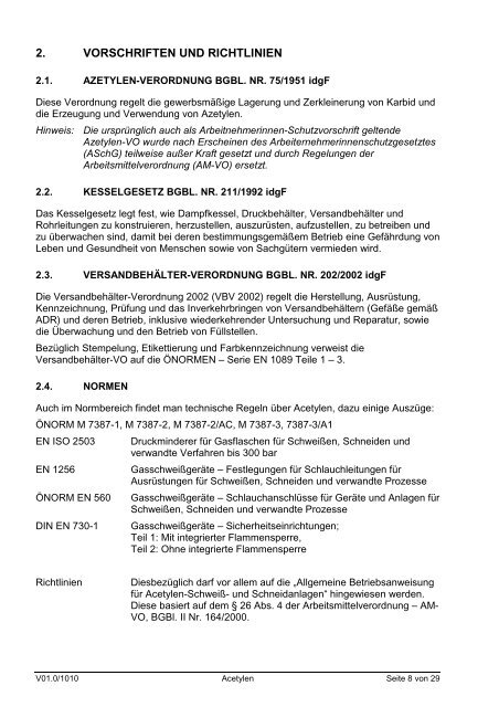 E - 13 Acetylen - Österreichischer Bundesfeuerwehrverband