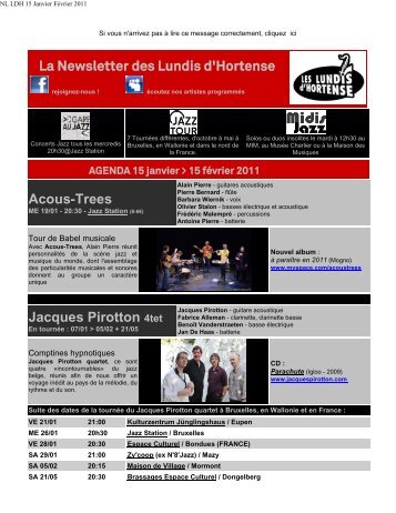 NL LDH 15 Janvier FÃ©vrier 2011 - Jazz in Belgium
