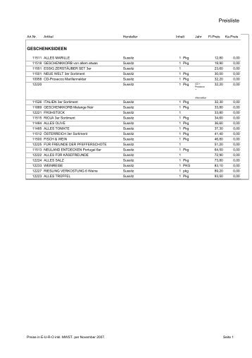 Preisliste - Sussitz Wein
