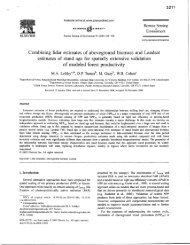 Combining lidar estimates of aboveground biomass and Landsat ...