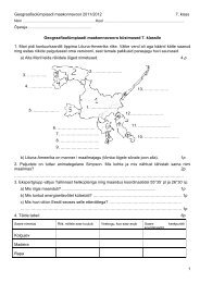 GeograafiaolÃ¼mpiaadi maakonnavoor 2011/2012 7. klass 1 ...