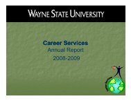 Annual Report - Career Services - Wayne State University