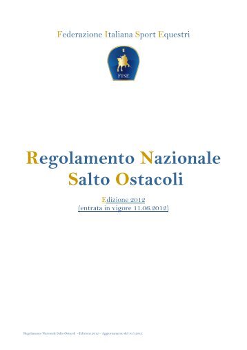 SALTO OSTACOLO edizione 2012 modificata - FISE Liguria