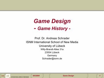 Game History - Andreas Schrader