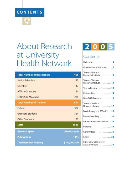 Download the 2005 pdf - UHN Research