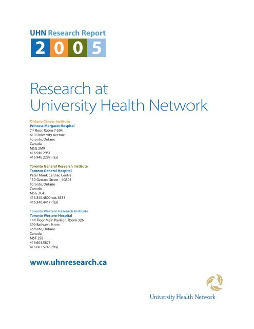 Download the 2005 pdf - UHN Research