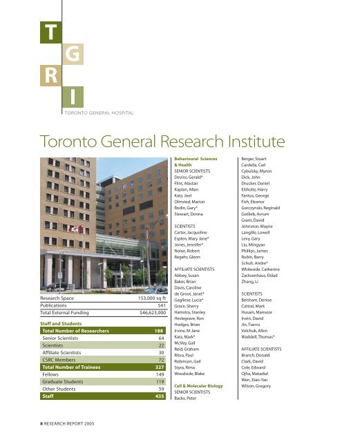 Download the 2005 pdf - UHN Research