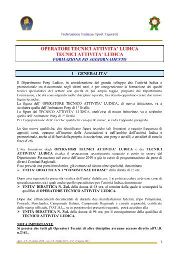 operatori tecnici attivita' ludica tecnici attivita' ludica - FISE Liguria
