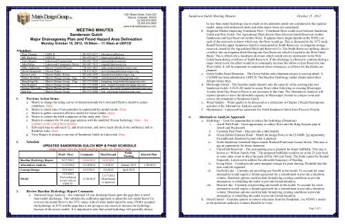 Final Baseline Hydrology Report - October 2012 - Urban Drainage ...