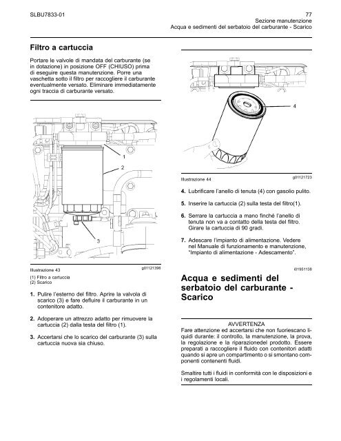 Avviamento del motore - Alessandri srl