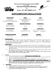 Supp Regs - Post Classic Racing Association of NSW