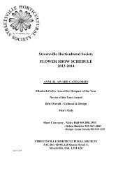 Streetsville Horticultural Society FLOWER SHOW SCHEDULE 2013 ...