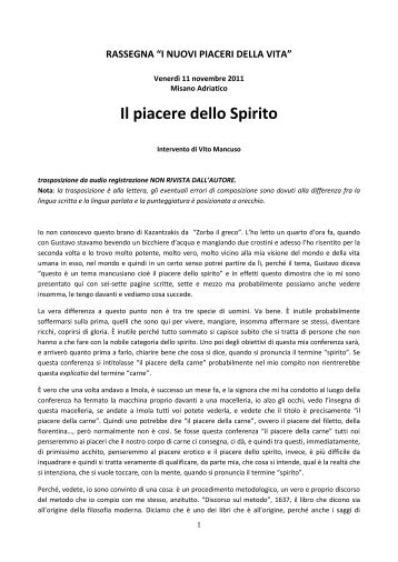 Il piacere dello Spirito PDF - Vito Mancuso