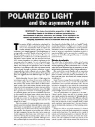 POLARIZED LIGHT and the asymmetry of life - Optics InfoBase