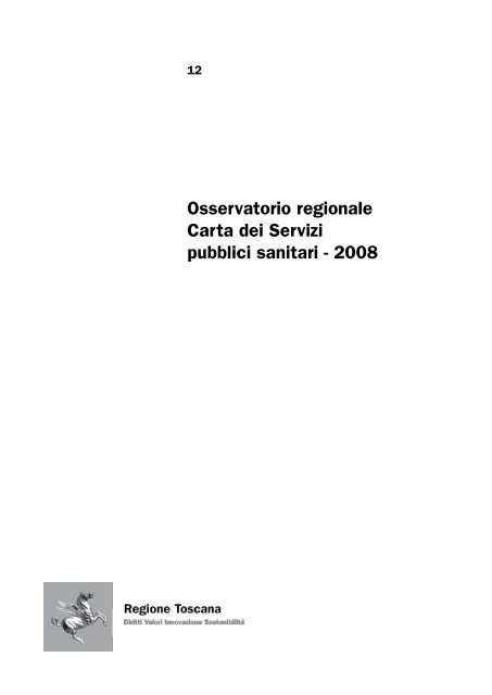 Osservatorio regionale Carta dei Servizi pubblici sanitari - 2008