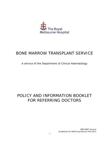 Bone Marrow Transplant Service- Final Report - wcmics