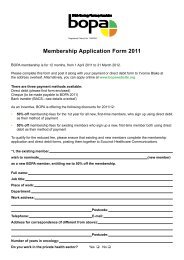 Membership Application Form 2011 - BOPA