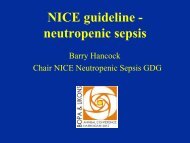 NICE guideline - neutropenic sepsis - BOPA
