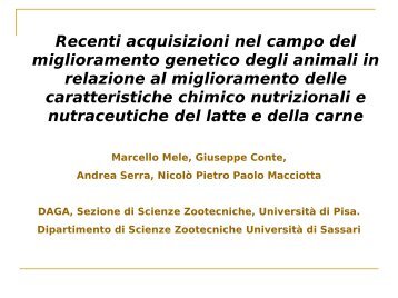 Marcello Mele - Scienze Zootecniche