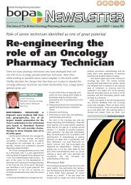 Re-engineering the role of an Oncology Pharmacy Technician - BOPA