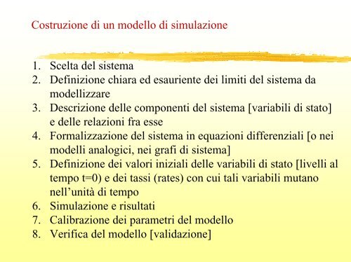 I modelli matematici dinamici - Scienze Zootecniche