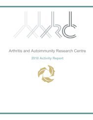 Arthritis and Autoimmunity Research Centre