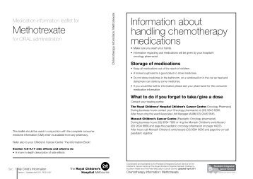 Methotrexate - for ORAL administration - Paediatric Integrated ...