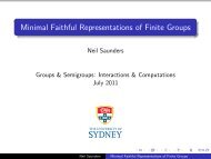 Minimal Faithful Representations of Finite Groups - CAUL