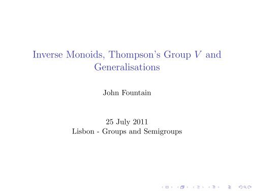 Inverse Monoids Thompson S Group V And Generalisations Caul
