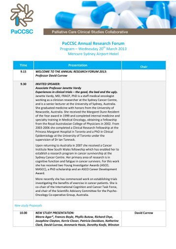 PaCCSC Annual Research Forum - CareSearch