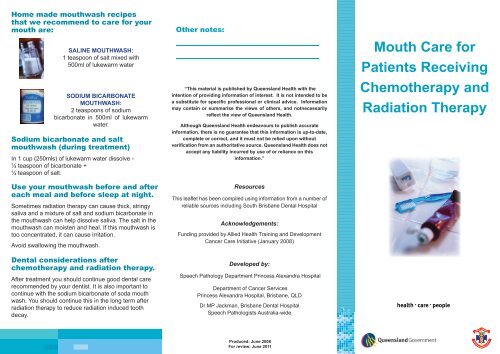 Mouth Care for Patients Receiving ... - Cancer Learning