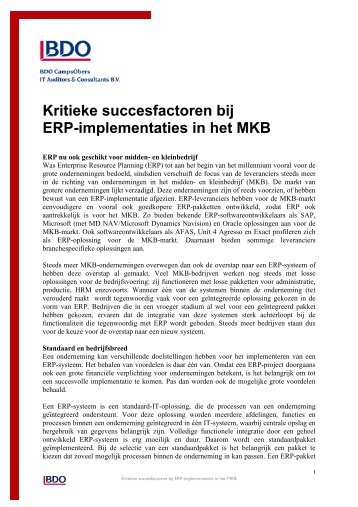 2009_4_White paper Kritieke succesfactoren ERP-implementaties