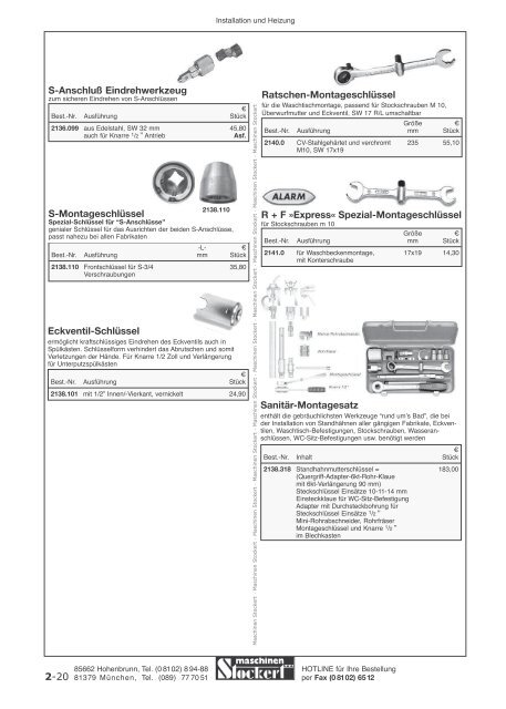 Maschinen Stockert Hauptkatalog