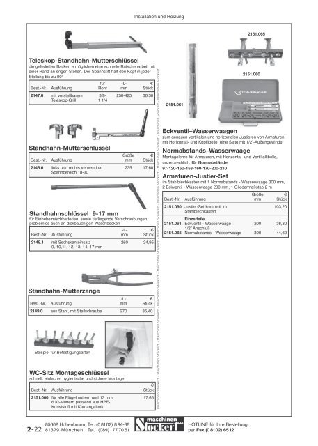 Maschinen Stockert Hauptkatalog