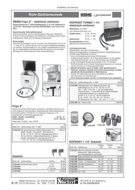 Maschinen Stockert Hauptkatalog